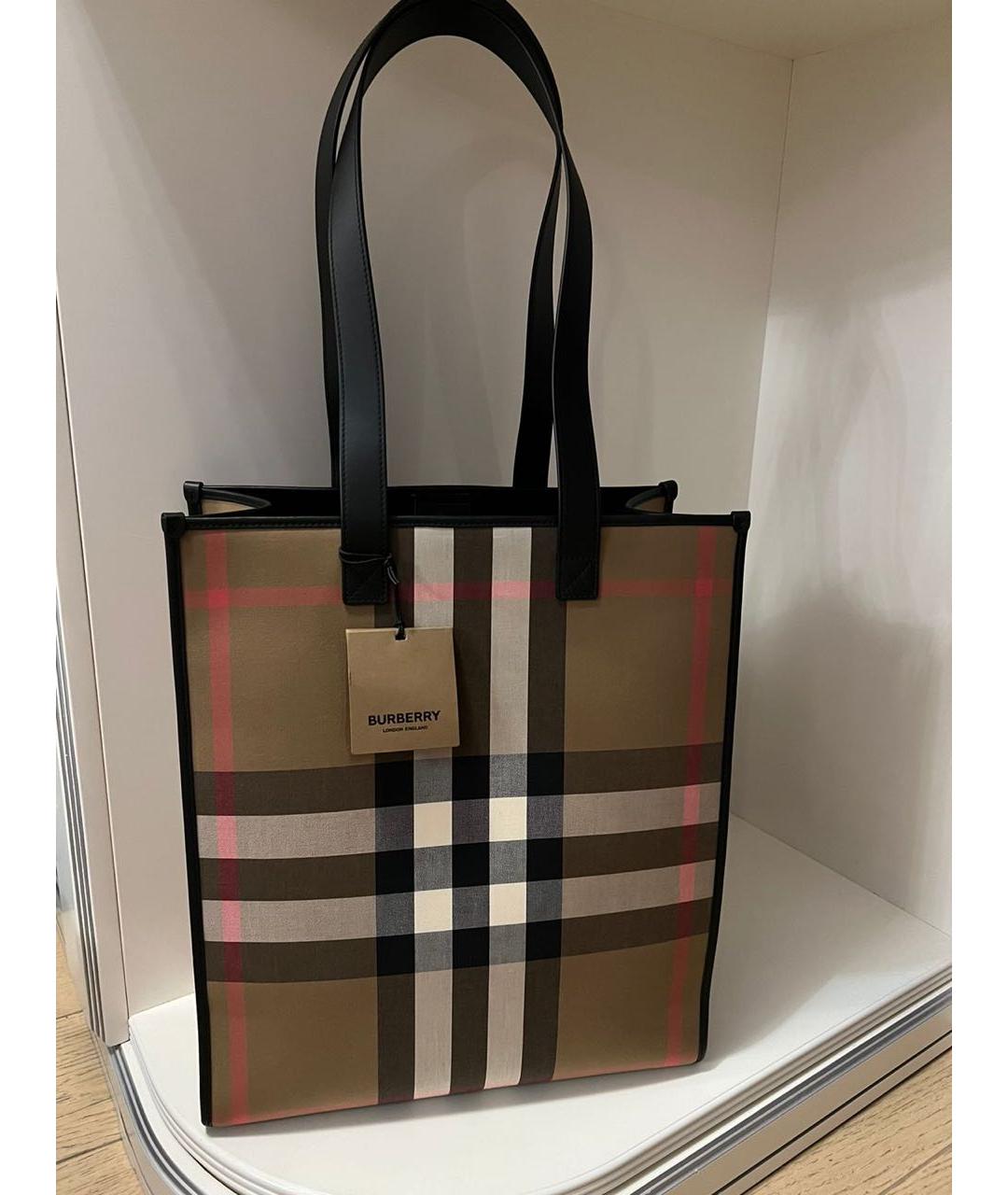 BURBERRY Коричневая тканевая сумка на плечо, фото 7