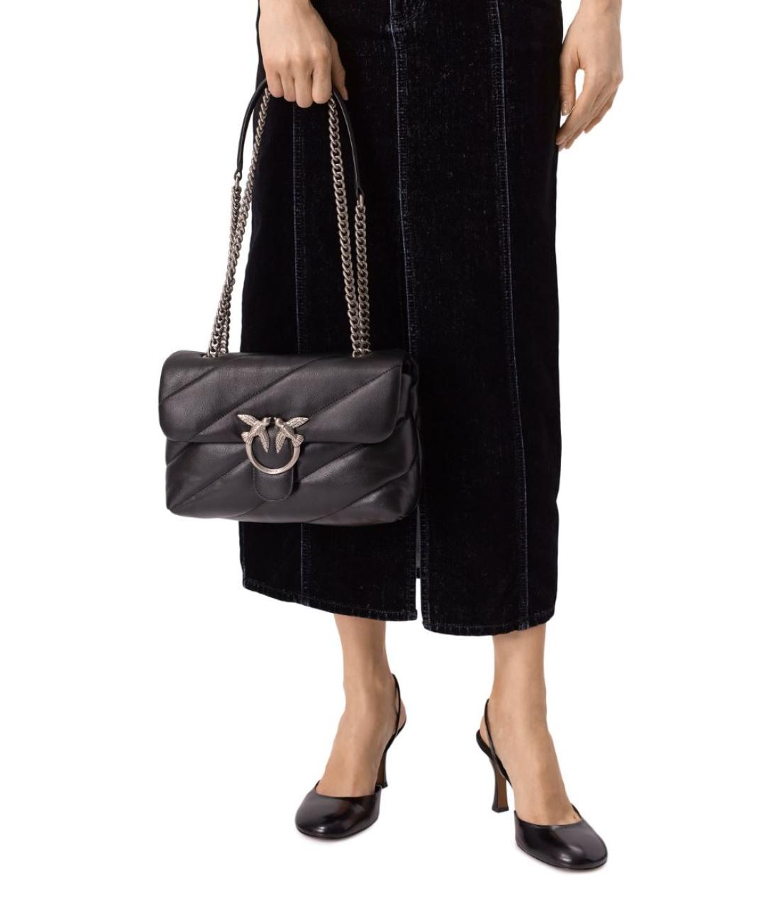 PINKO Черная кожаная сумка через плечо, фото 5