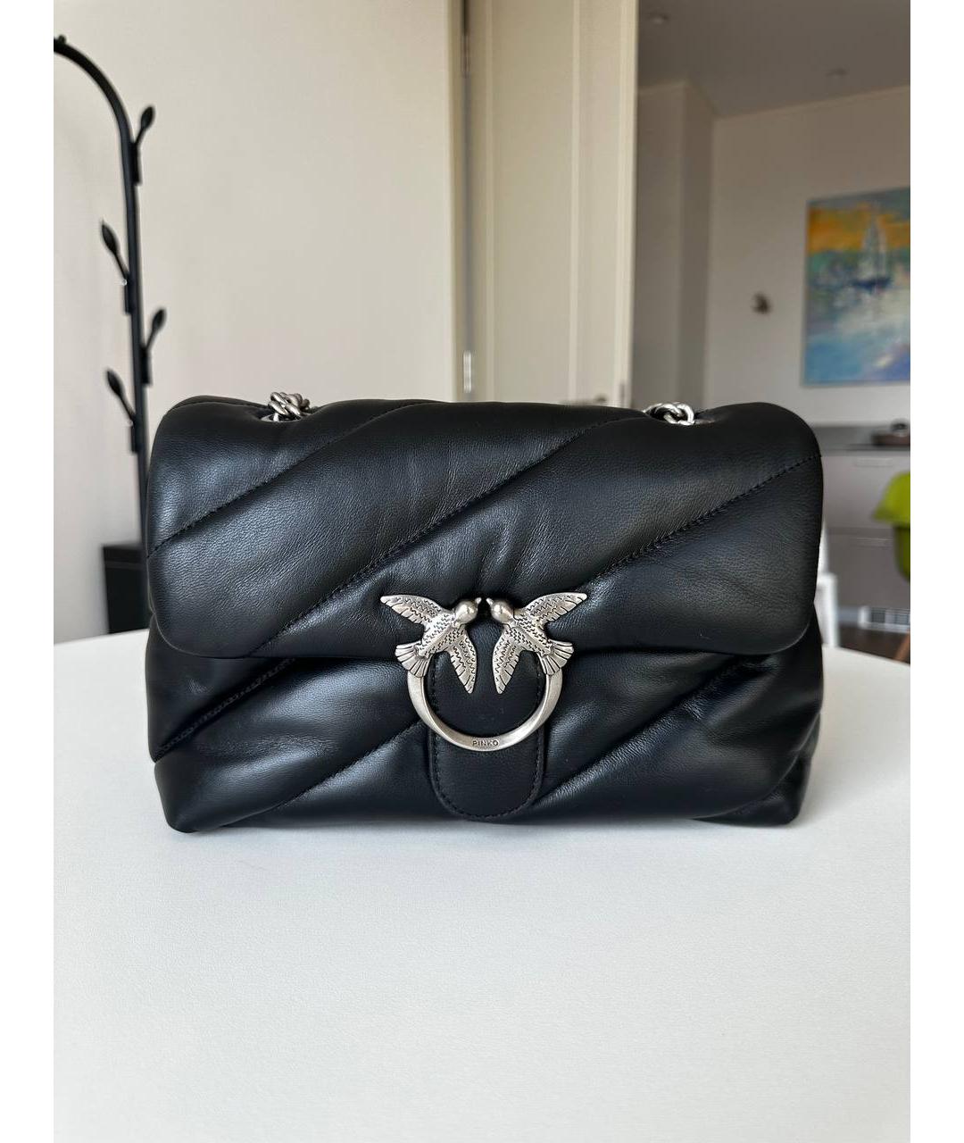 PINKO Черная кожаная сумка через плечо, фото 2