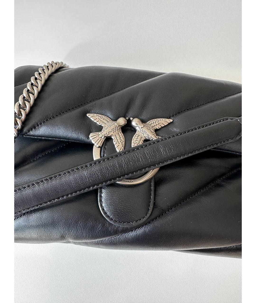 PINKO Черная кожаная сумка через плечо, фото 8
