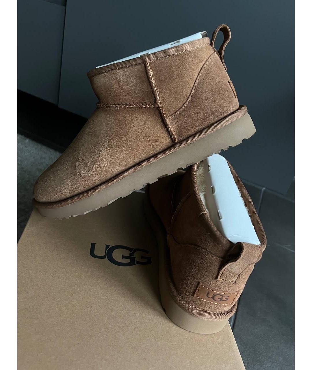 UGG AUSTRALIA Коричневые замшевые ботинки, фото 4