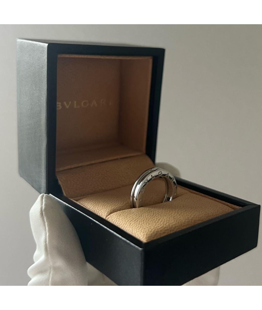 BVLGARI Антрацитовое кольцо из белого золота, фото 4