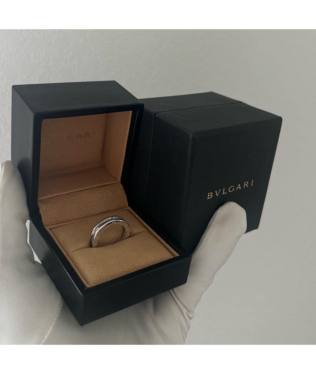 BVLGARI Антрацитовое кольцо из белого золота, фото 2