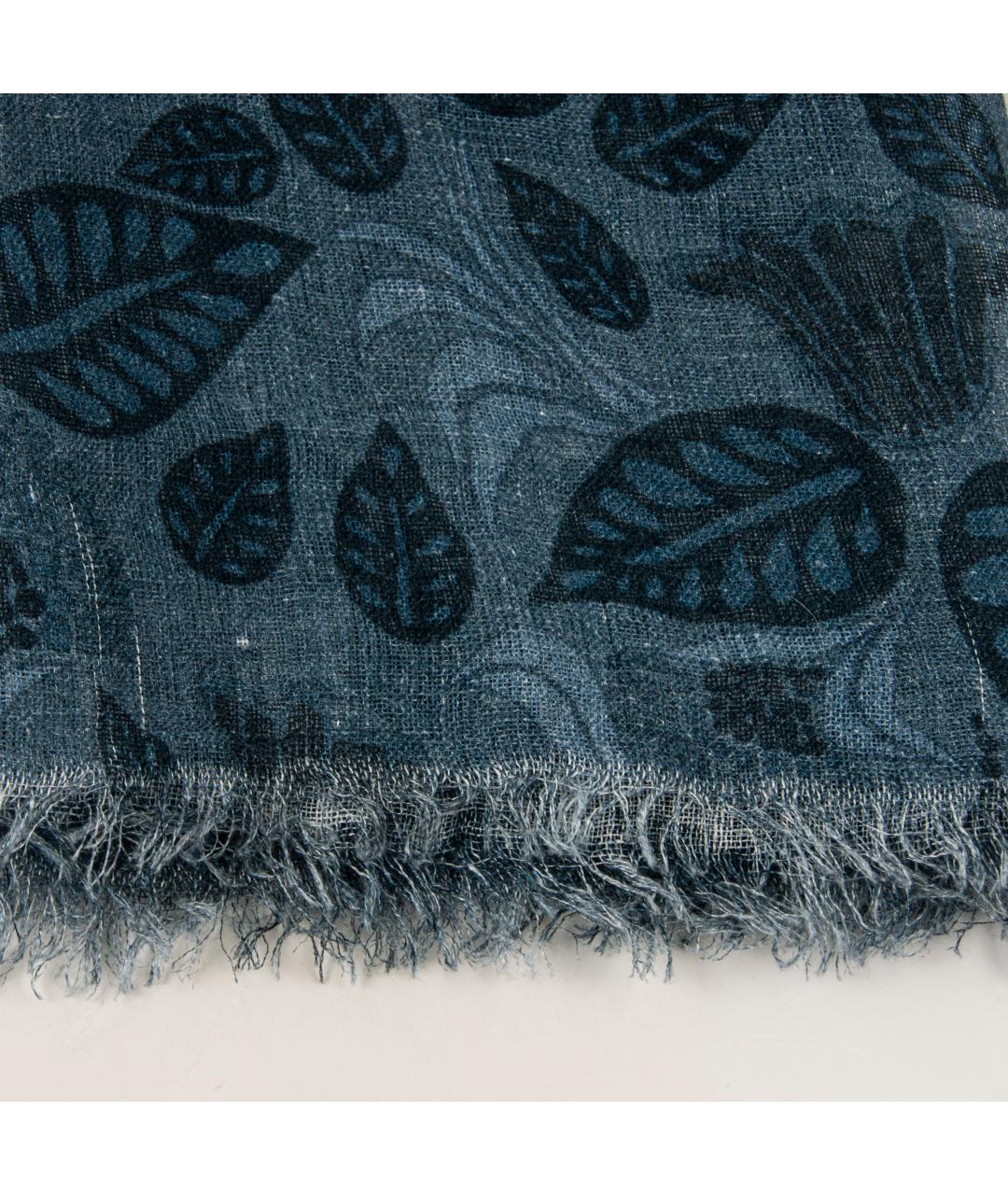 BRUNELLO CUCINELLI Темно-синий льняной шарф, фото 2