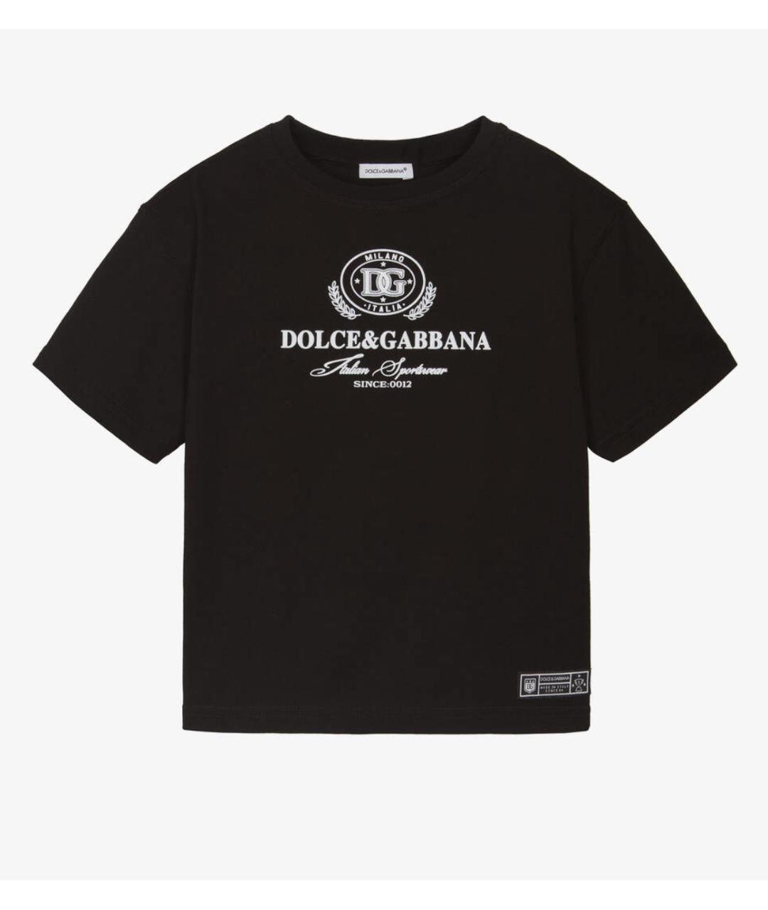 DOLCE&GABBANA Черная хлопковая футболка, фото 5