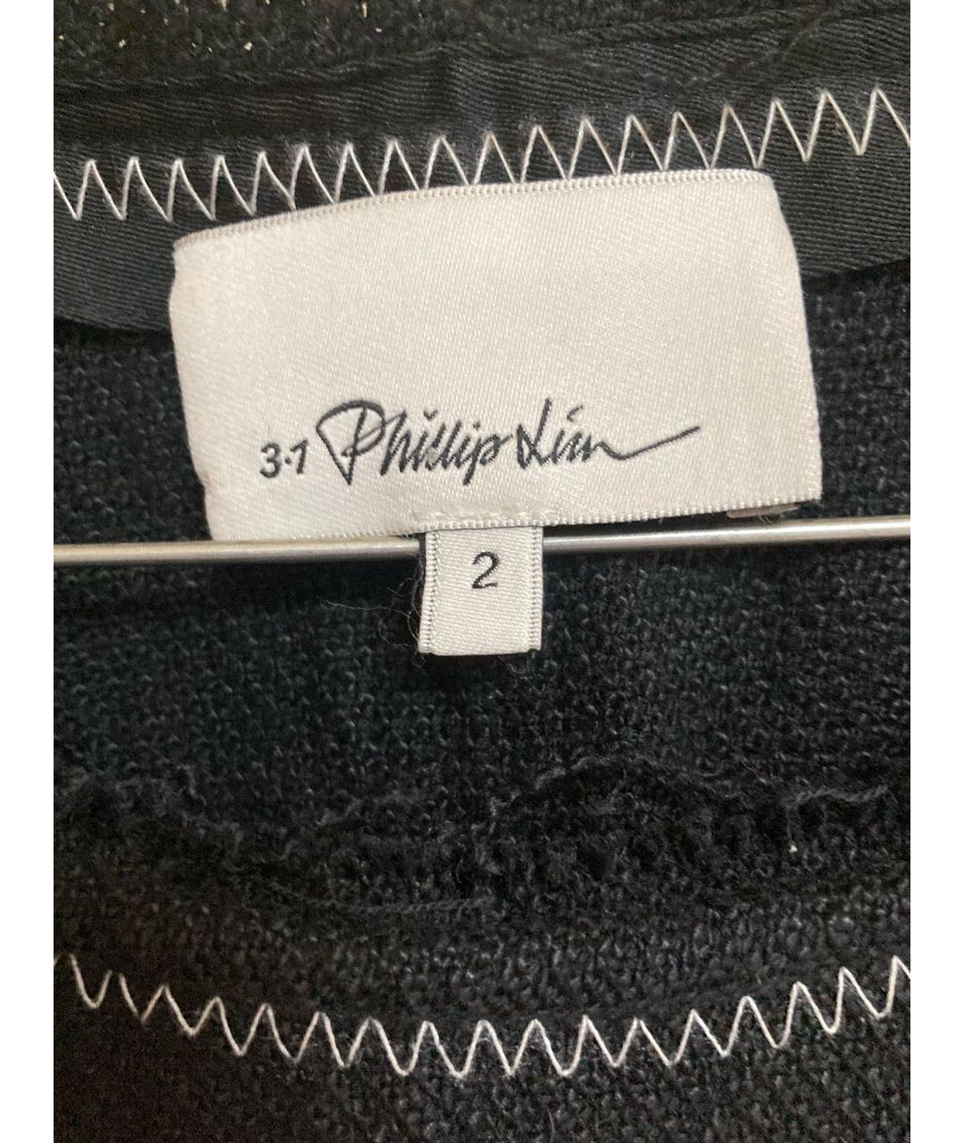 3.1 PHILLIP LIM Черная льняная футболка, фото 3