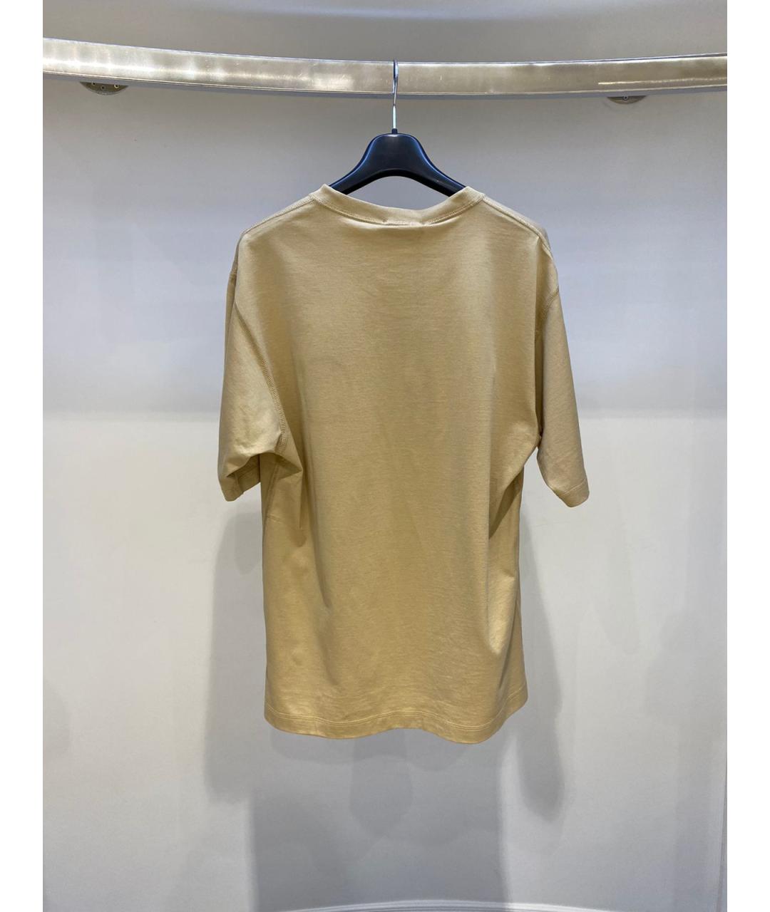DOLCE&GABBANA Бежевая хлопковая футболка, фото 4