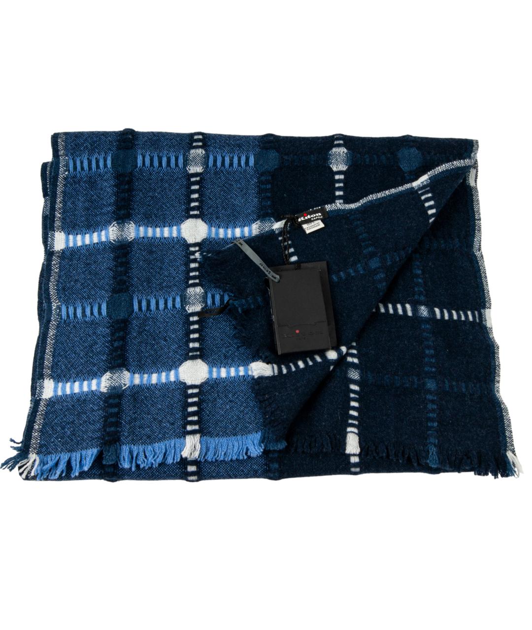 KITON Темно-синий кашемировый шарф, фото 3