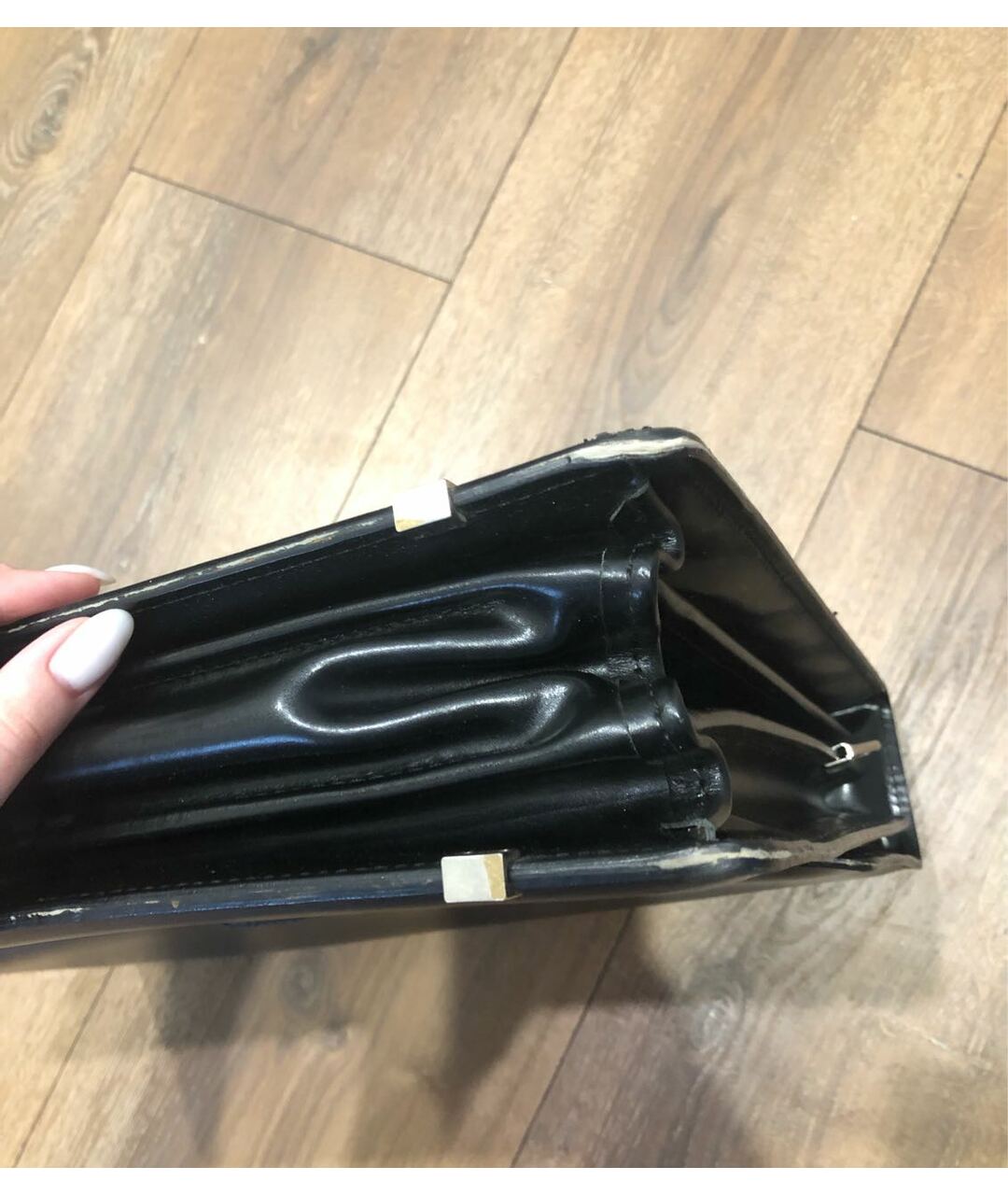 BALDININI Черный кожаный портфель, фото 2