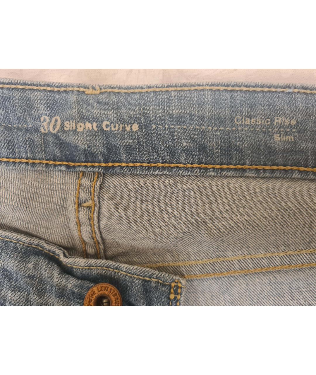 LEVI'S Голубые хлопковые прямые джинсы, фото 4