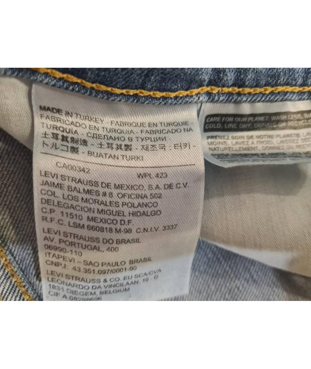 LEVI'S Голубые хлопковые прямые джинсы, фото 8