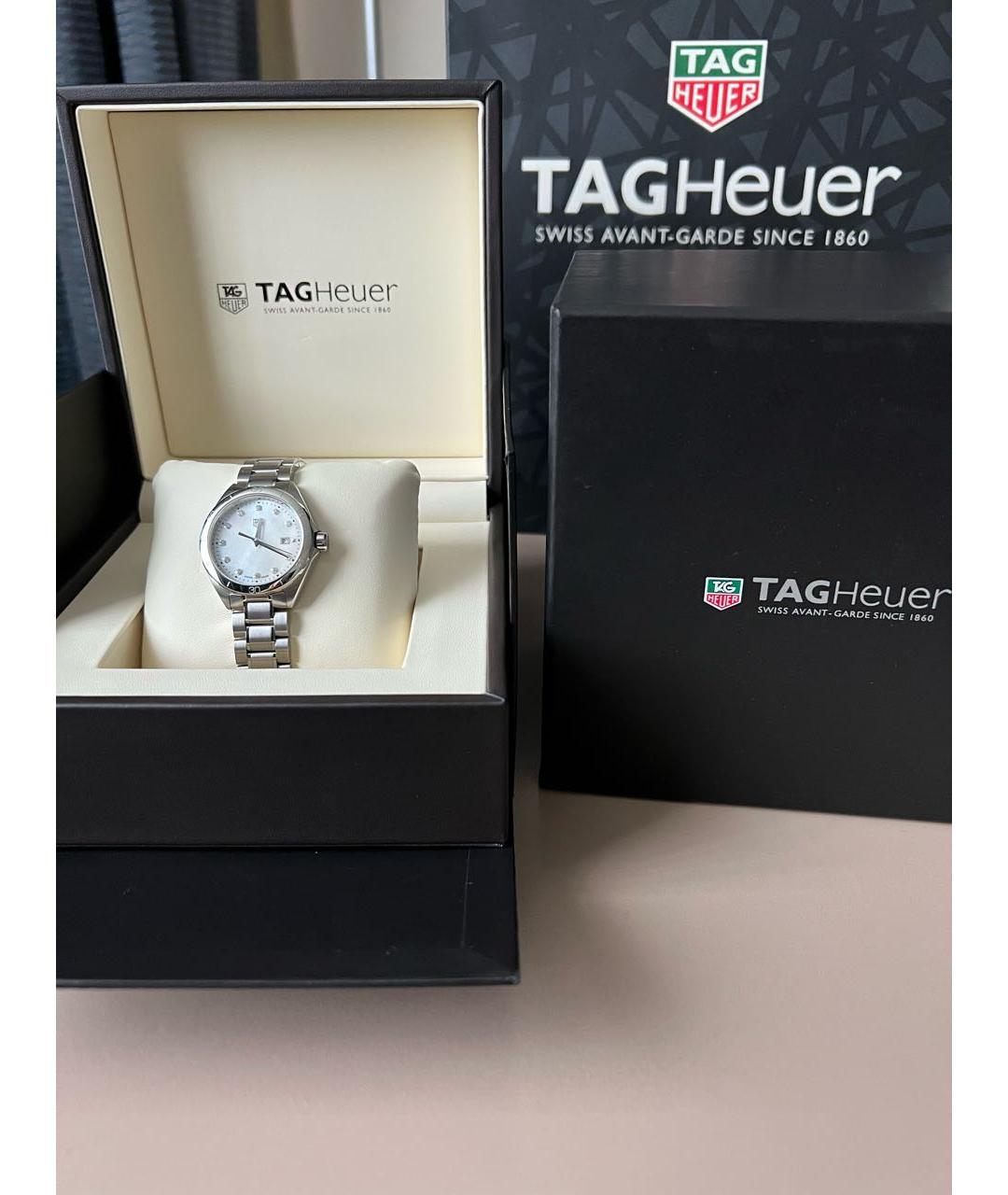 TAG HEUER Серебряные металлические часы, фото 3