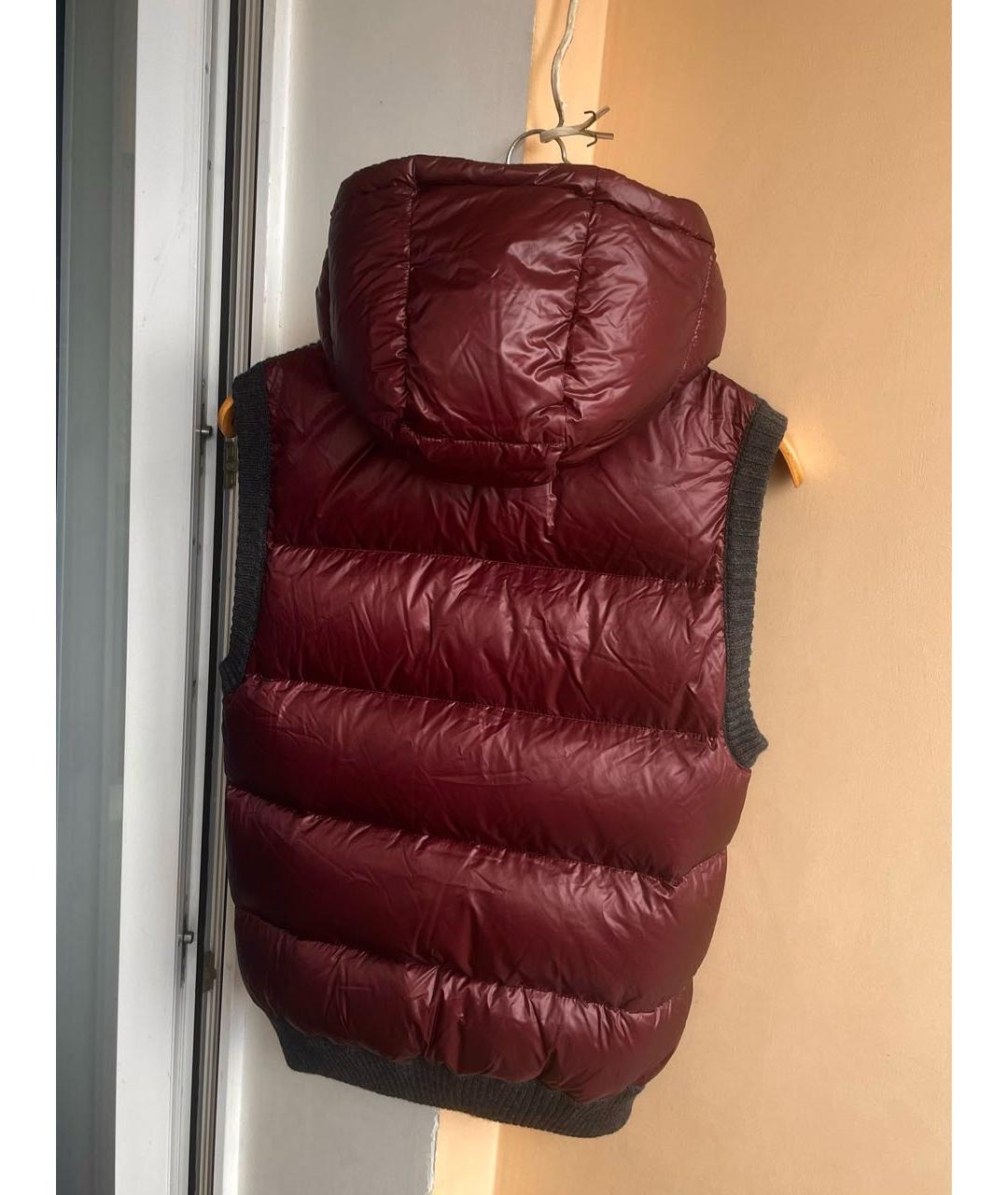MONCLER Бордовый шерстяной жилет, фото 2