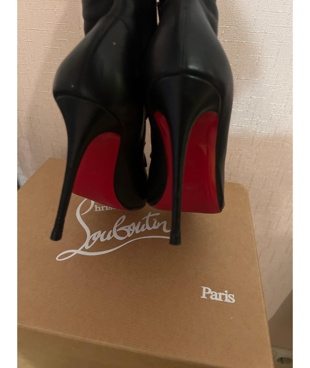 CHRISTIAN LOUBOUTIN Черные кожаные ботильоны, фото 5