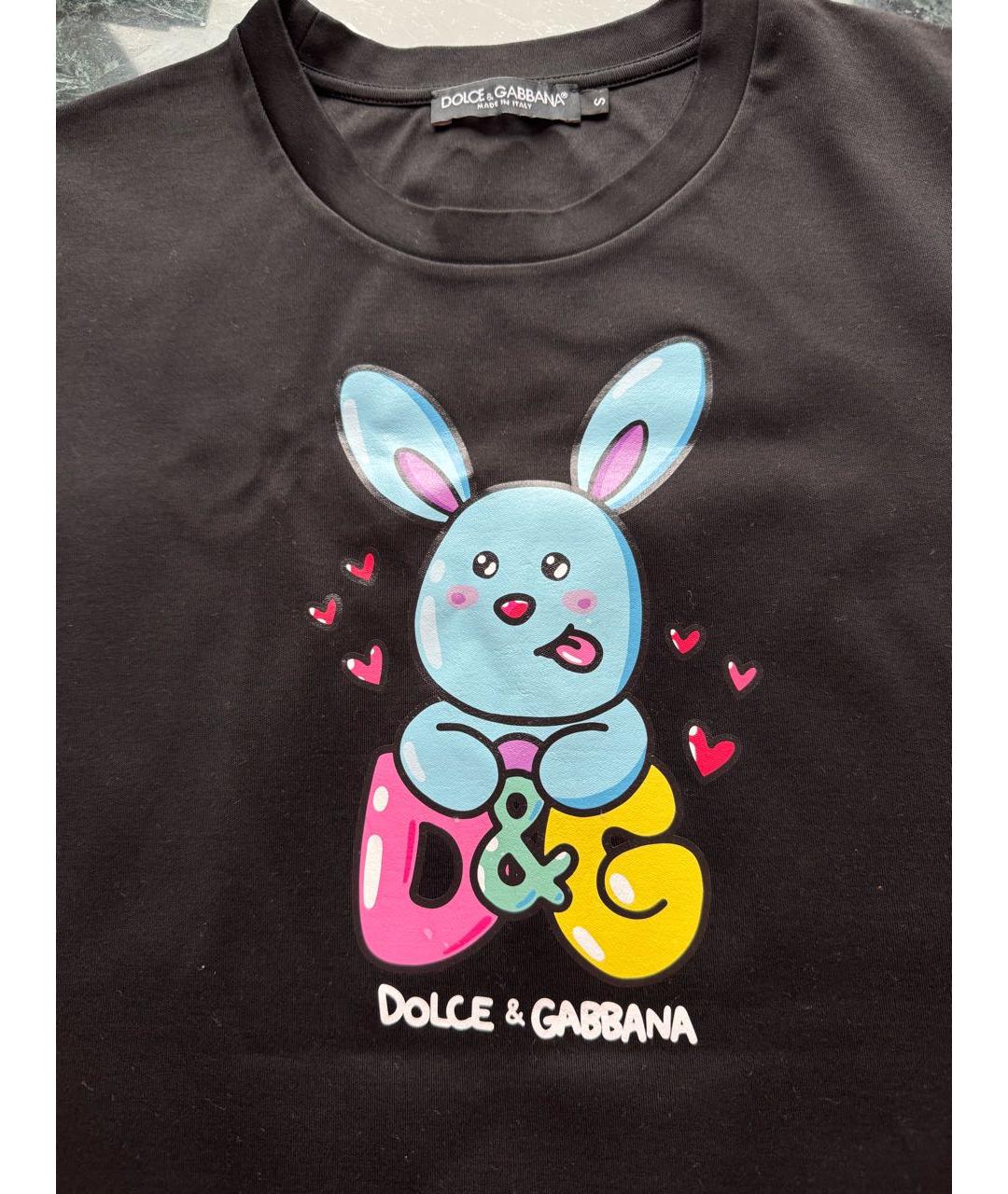 DOLCE&GABBANA Черная хлопковая футболка, фото 3