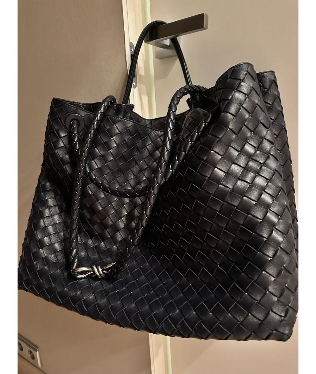 BOTTEGA VENETA Синяя кожаная дорожная/спортивная сумка, фото 2