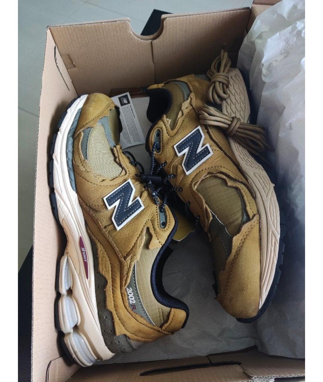 NEW BALANCE Горчичные текстильные низкие кроссовки / кеды, фото 2