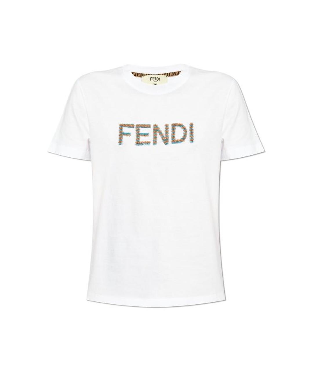 FENDI Белая хлопковая футболка, фото 1