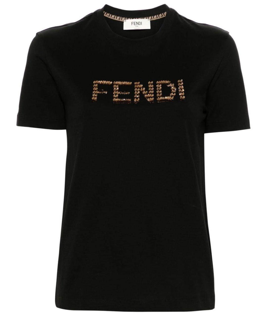 FENDI Черная хлопковая футболка, фото 1