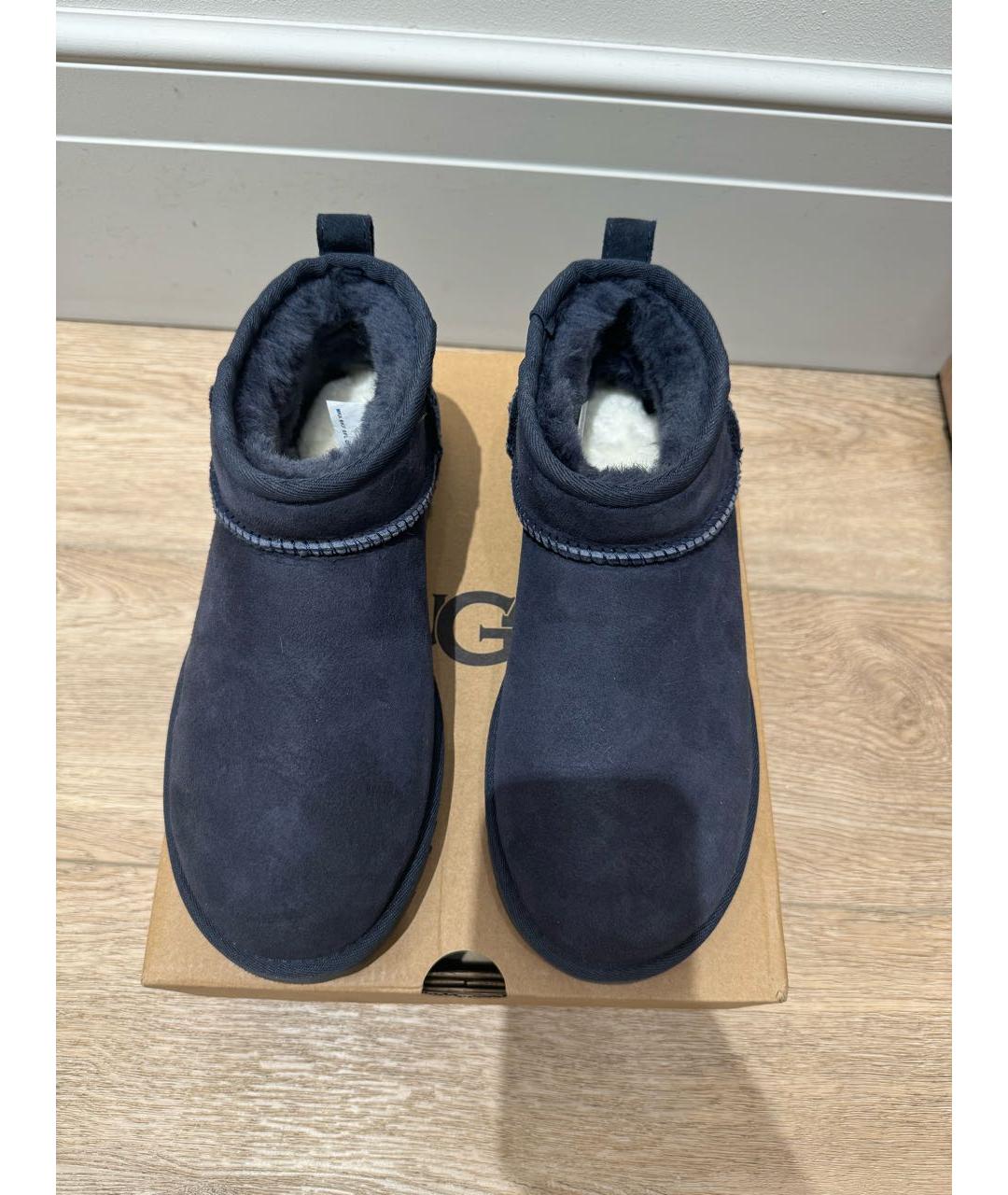 UGG AUSTRALIA Темно-синие замшевые ботинки, фото 2