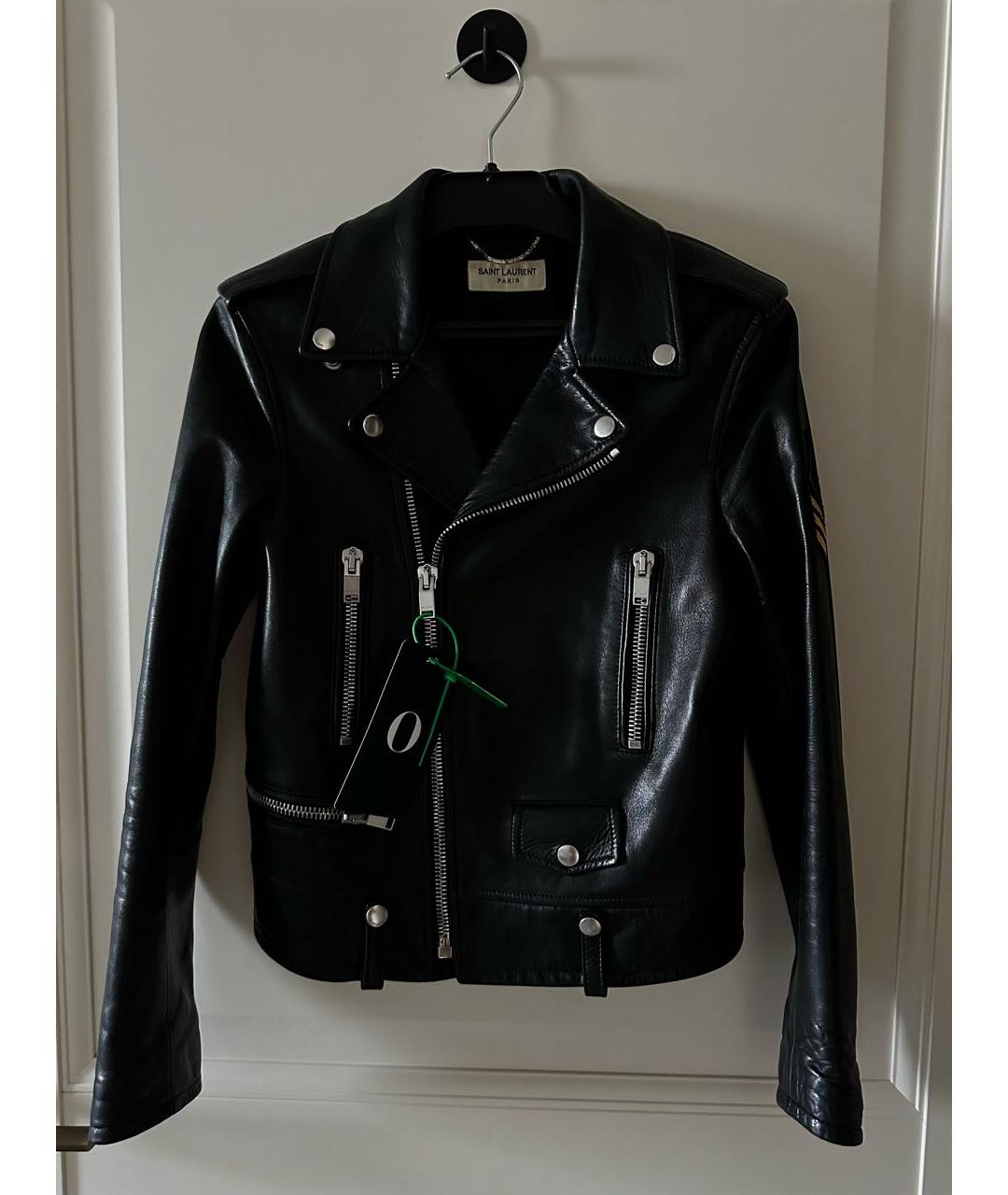 SAINT LAURENT Черная кожаная куртка, фото 4