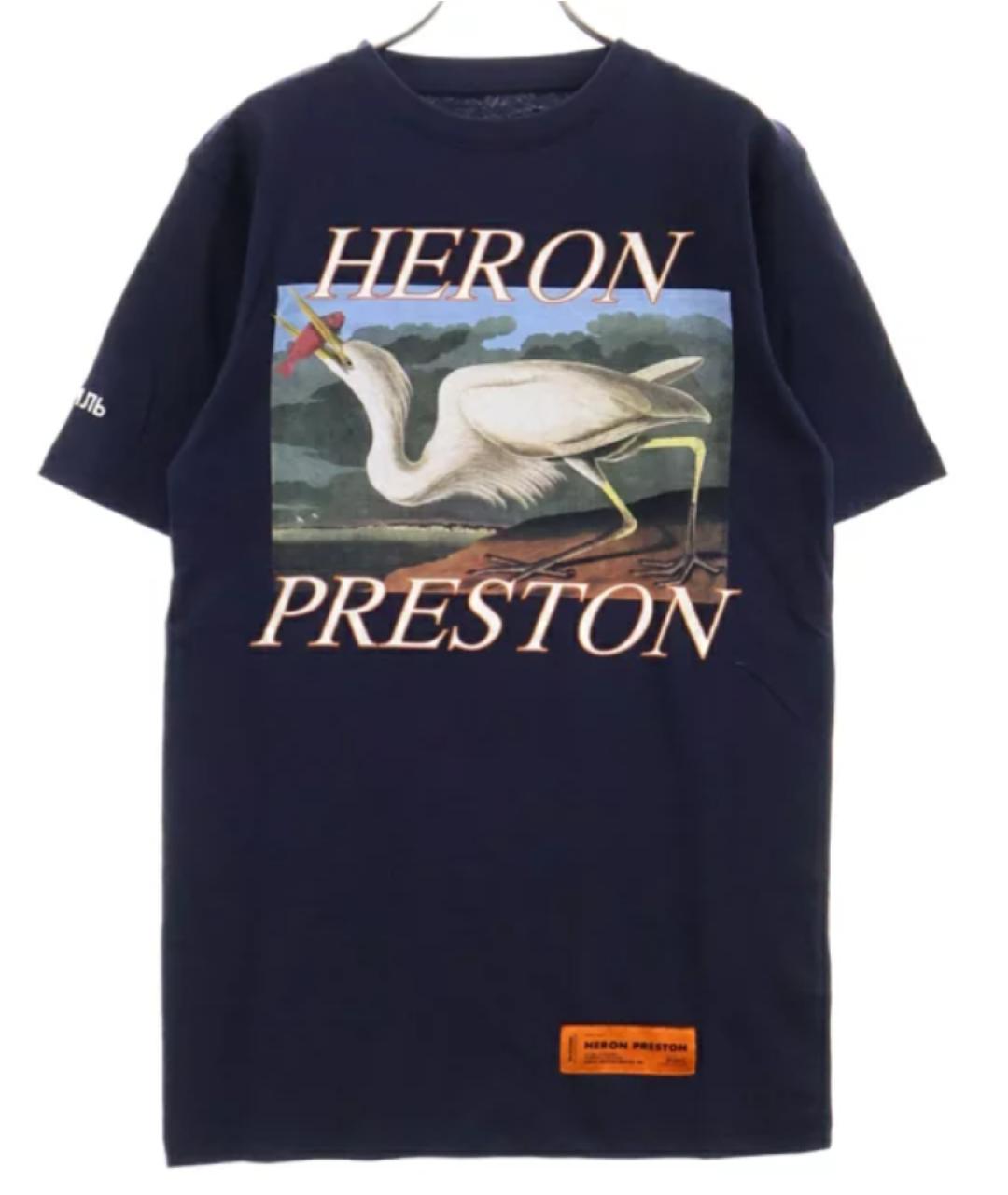 HERON PRESTON Синяя хлопковая футболка, фото 10