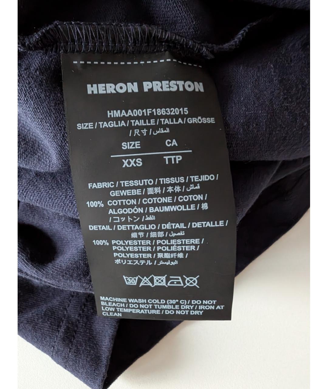 HERON PRESTON Синяя хлопковая футболка, фото 7