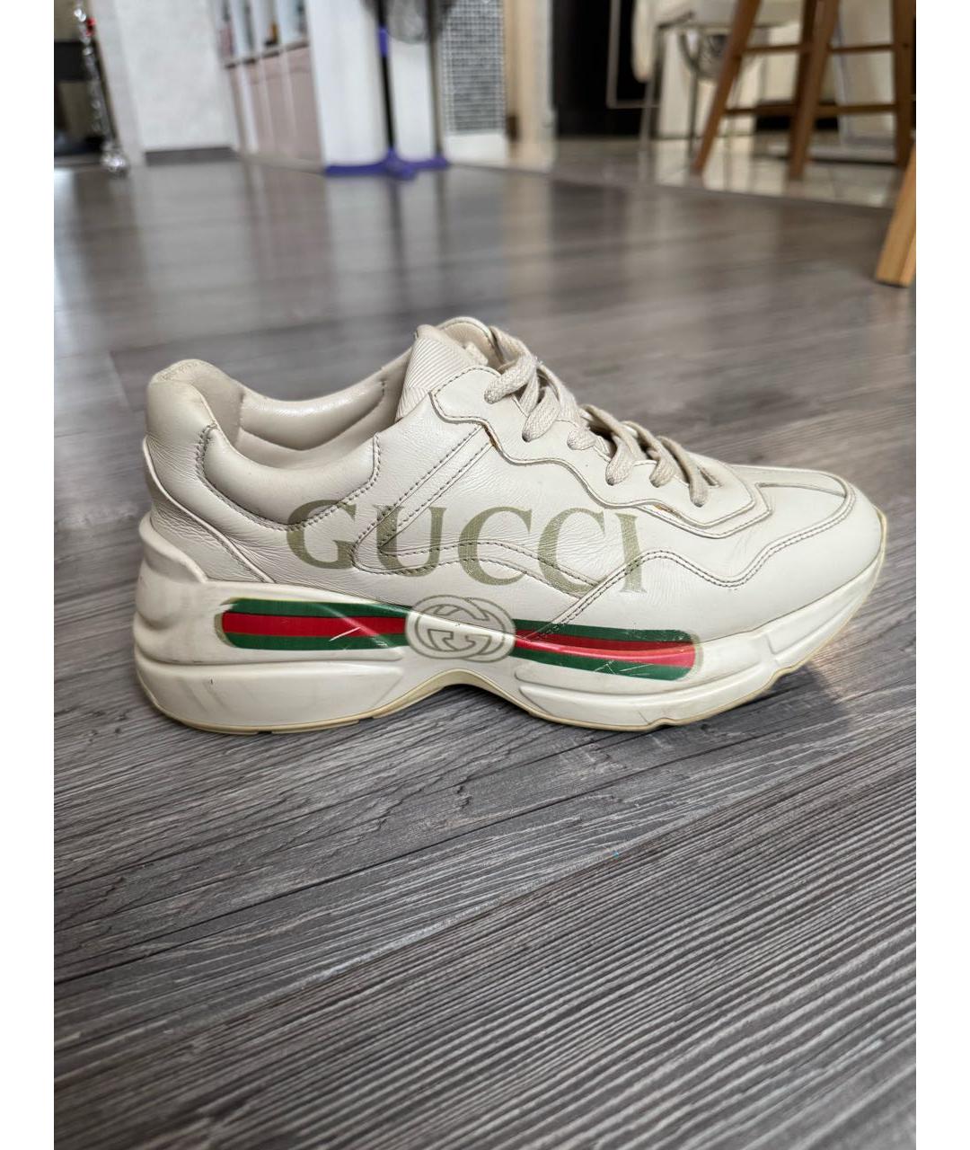 GUCCI Кожаные кроссовки, фото 8