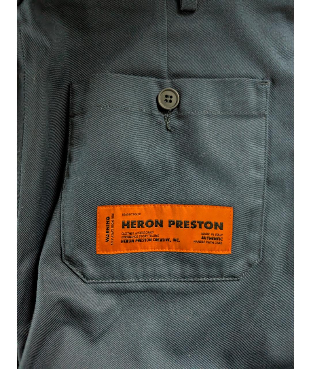 HERON PRESTON Темно-синие хлопковые повседневные брюки, фото 4