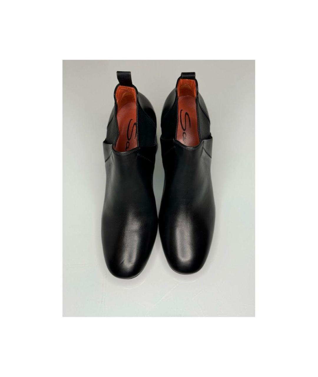 SANTONI Черные кожаные ботильоны, фото 3