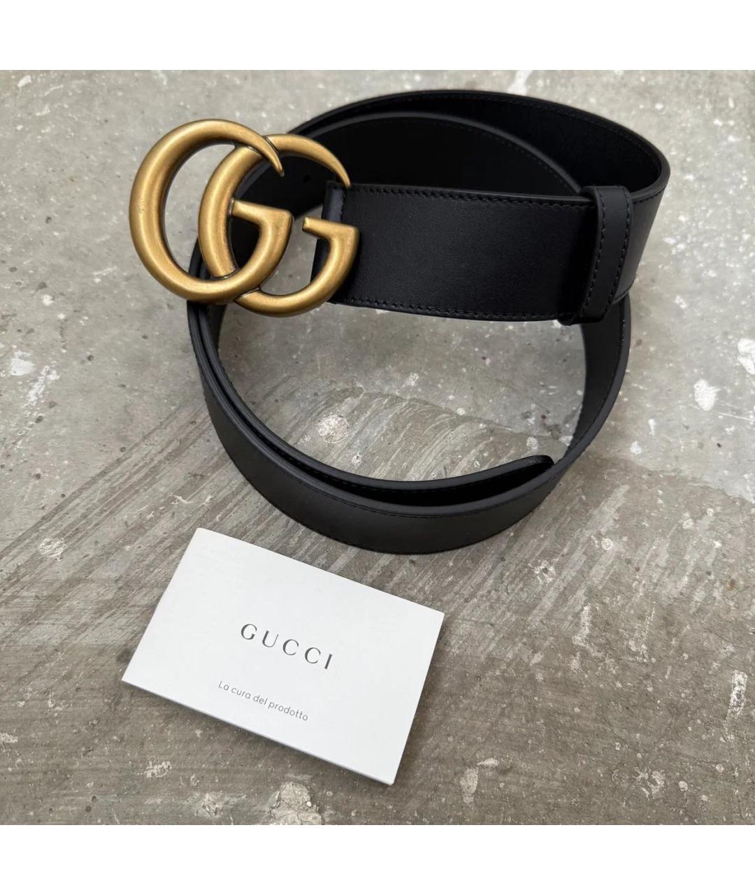 GUCCI Черный кожаный ремень, фото 2