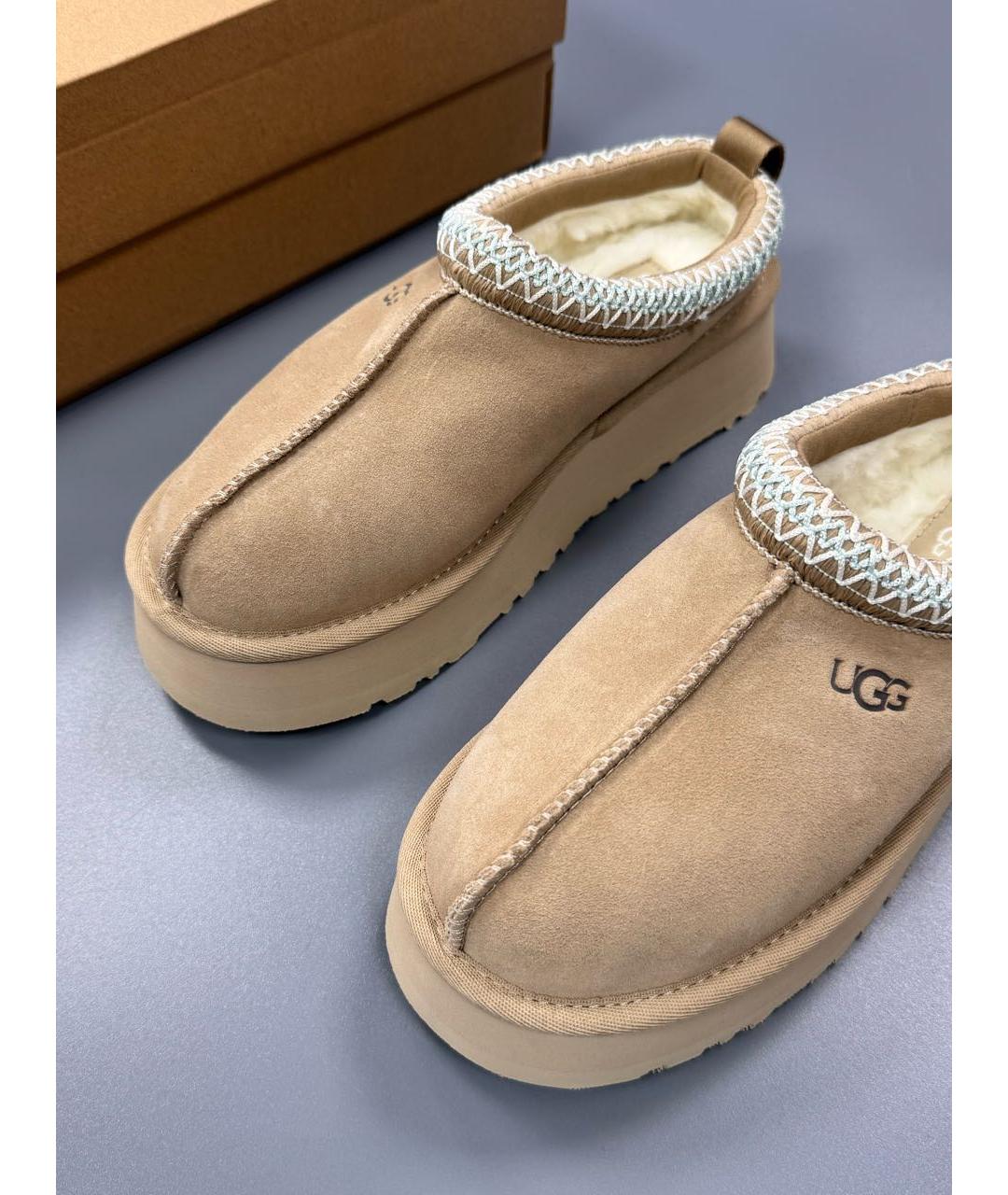 UGG AUSTRALIA Бежевые замшевые ботинки, фото 4