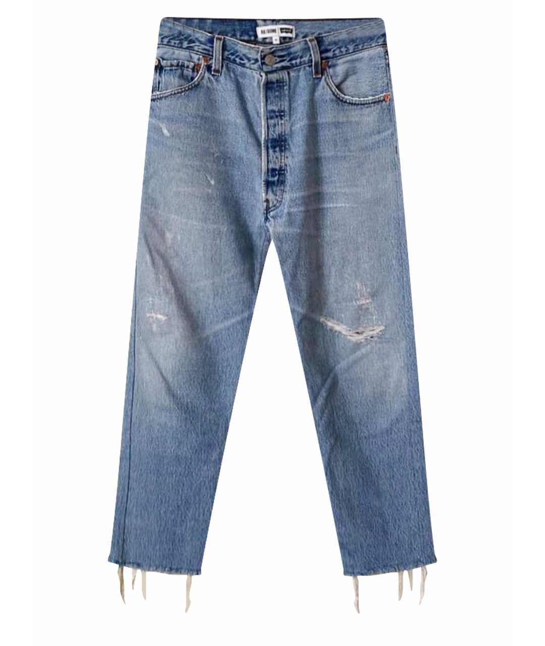 RAG&BONE Синие хлопковые прямые джинсы, фото 1