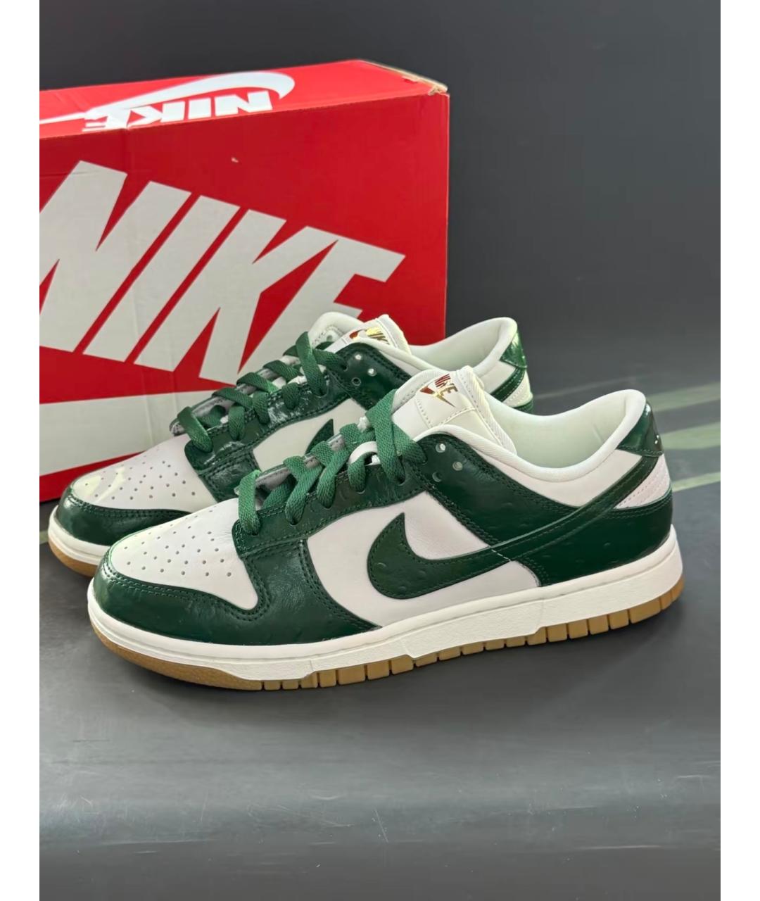 NIKE Зеленые кожаные кроссовки, фото 5