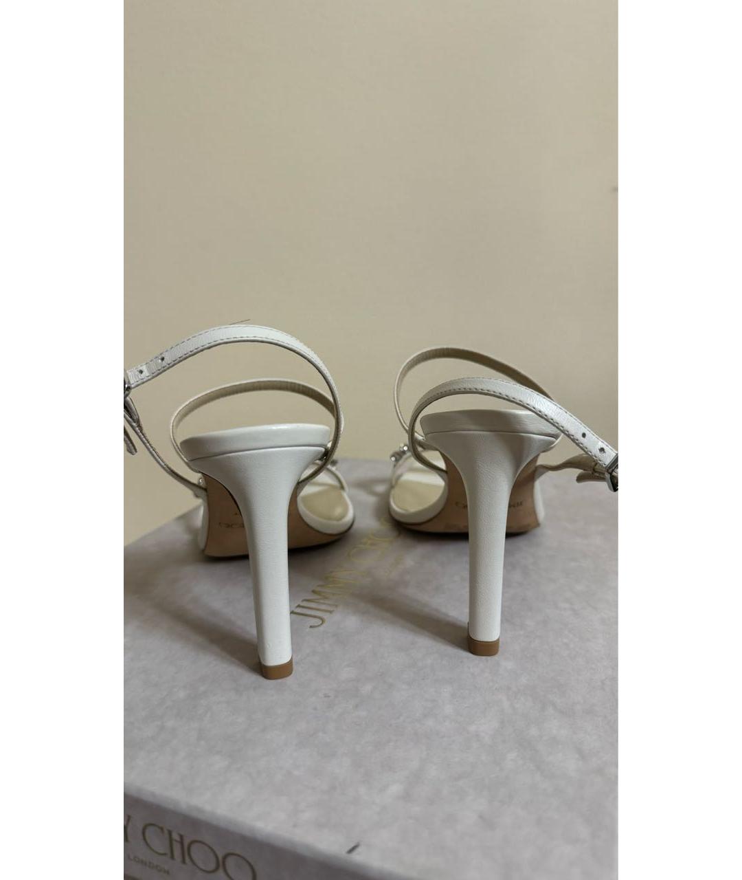 JIMMY CHOO Бежевые кожаные босоножки, фото 4