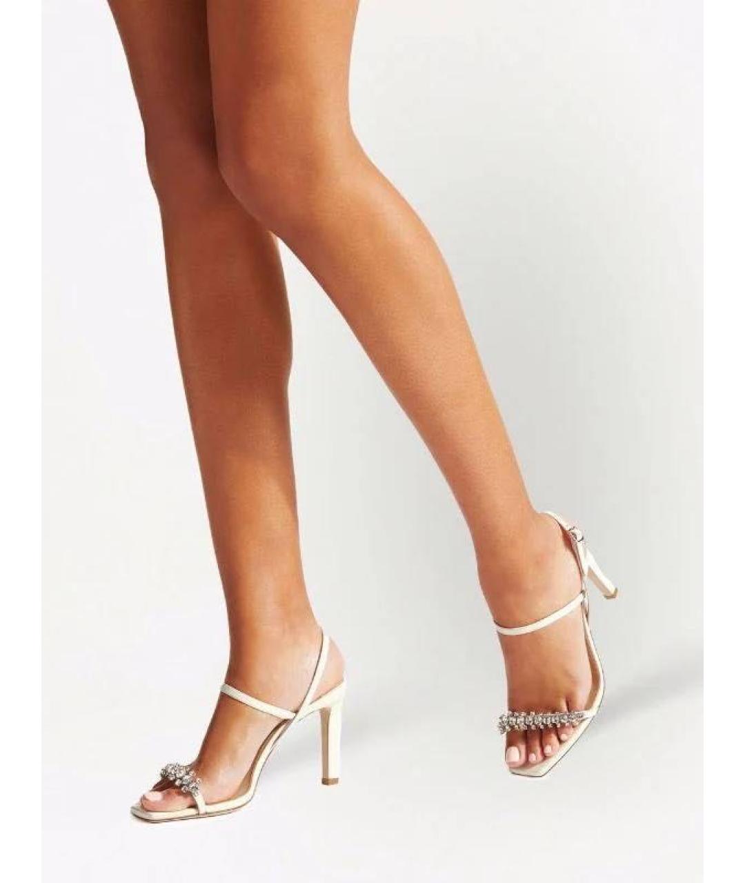 JIMMY CHOO Бежевые кожаные босоножки, фото 5