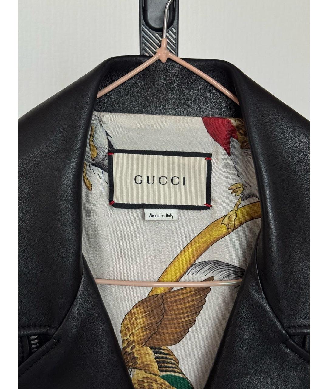 GUCCI Черная кожаная куртка, фото 3