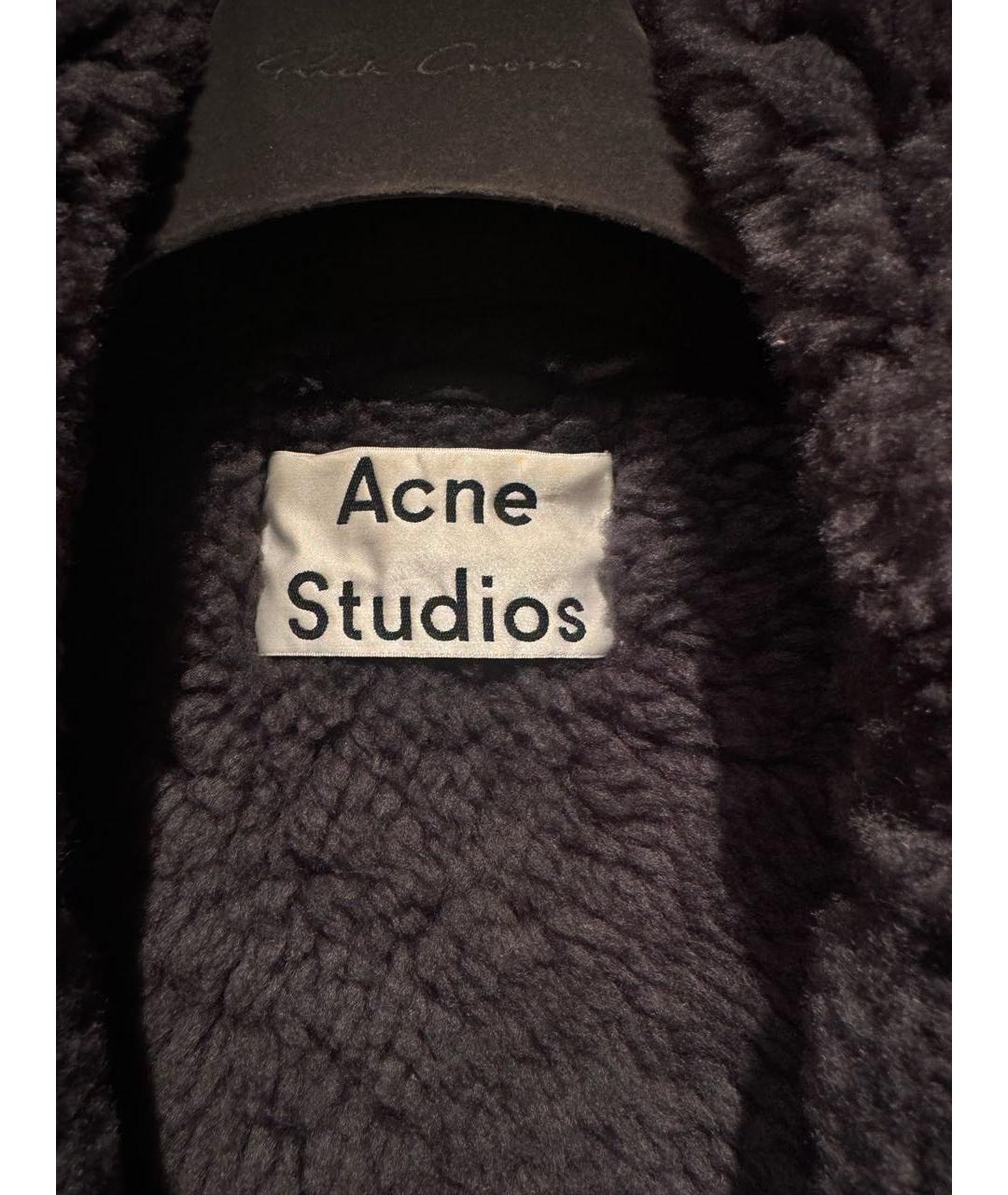 ACNE STUDIOS Антрацитовая кожаная дубленка, фото 3