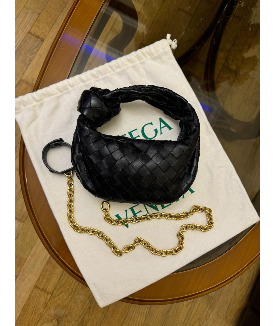 BOTTEGA VENETA Черная кожаная сумка с короткими ручками, фото 9