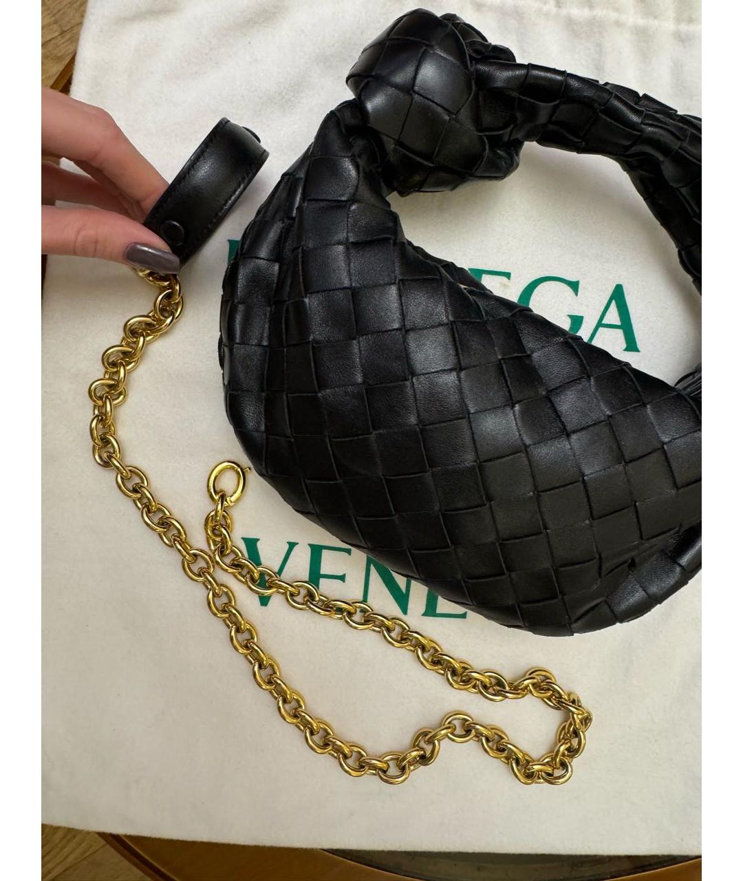 BOTTEGA VENETA Черная кожаная сумка с короткими ручками, фото 2