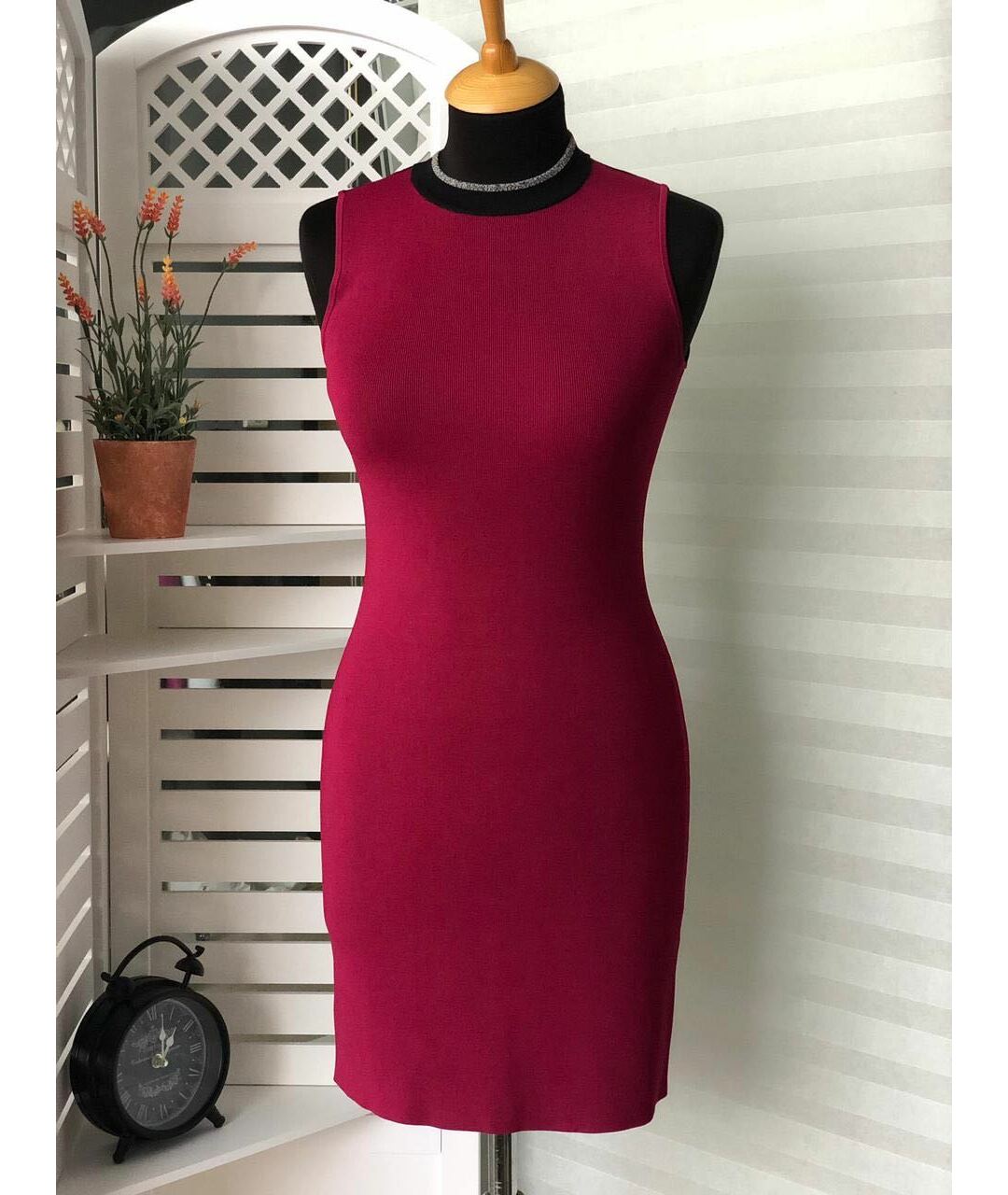 RAG&BONE Бордовое вискозное повседневное платье, фото 8