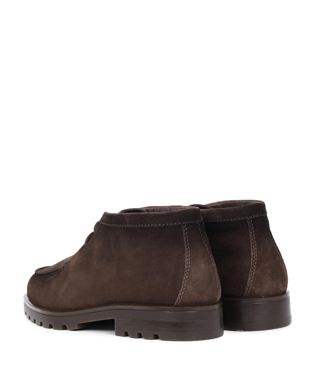 SANTONI Коричневые низкие ботинки, фото 4