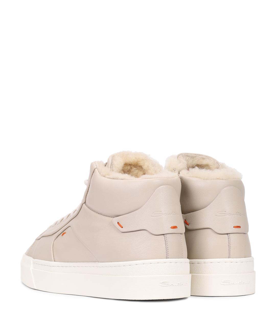 SANTONI Бежевые кеды, фото 4