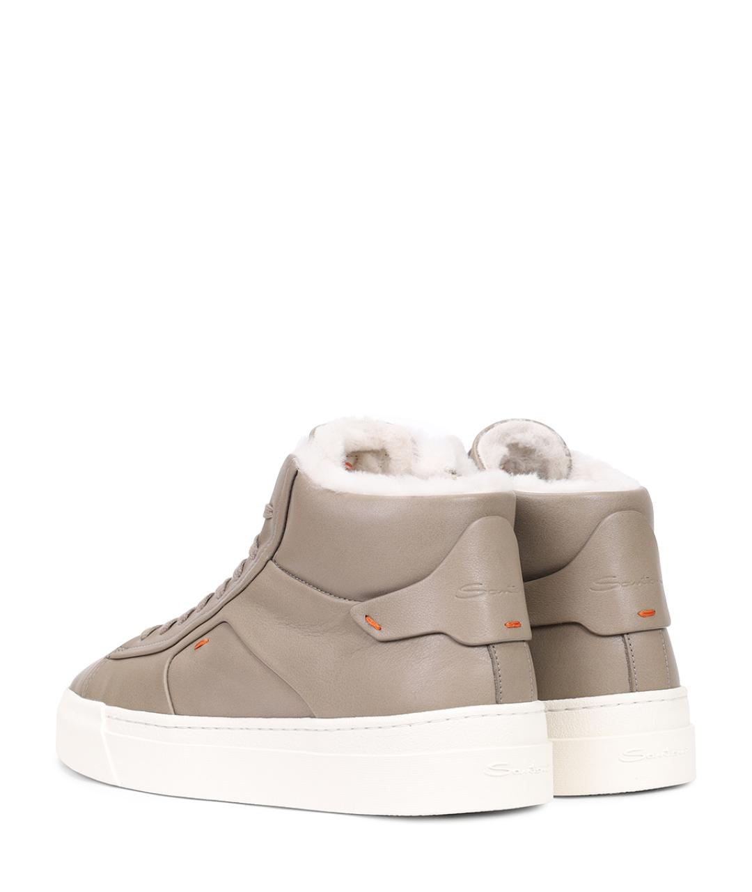 SANTONI Бежевые кеды, фото 4