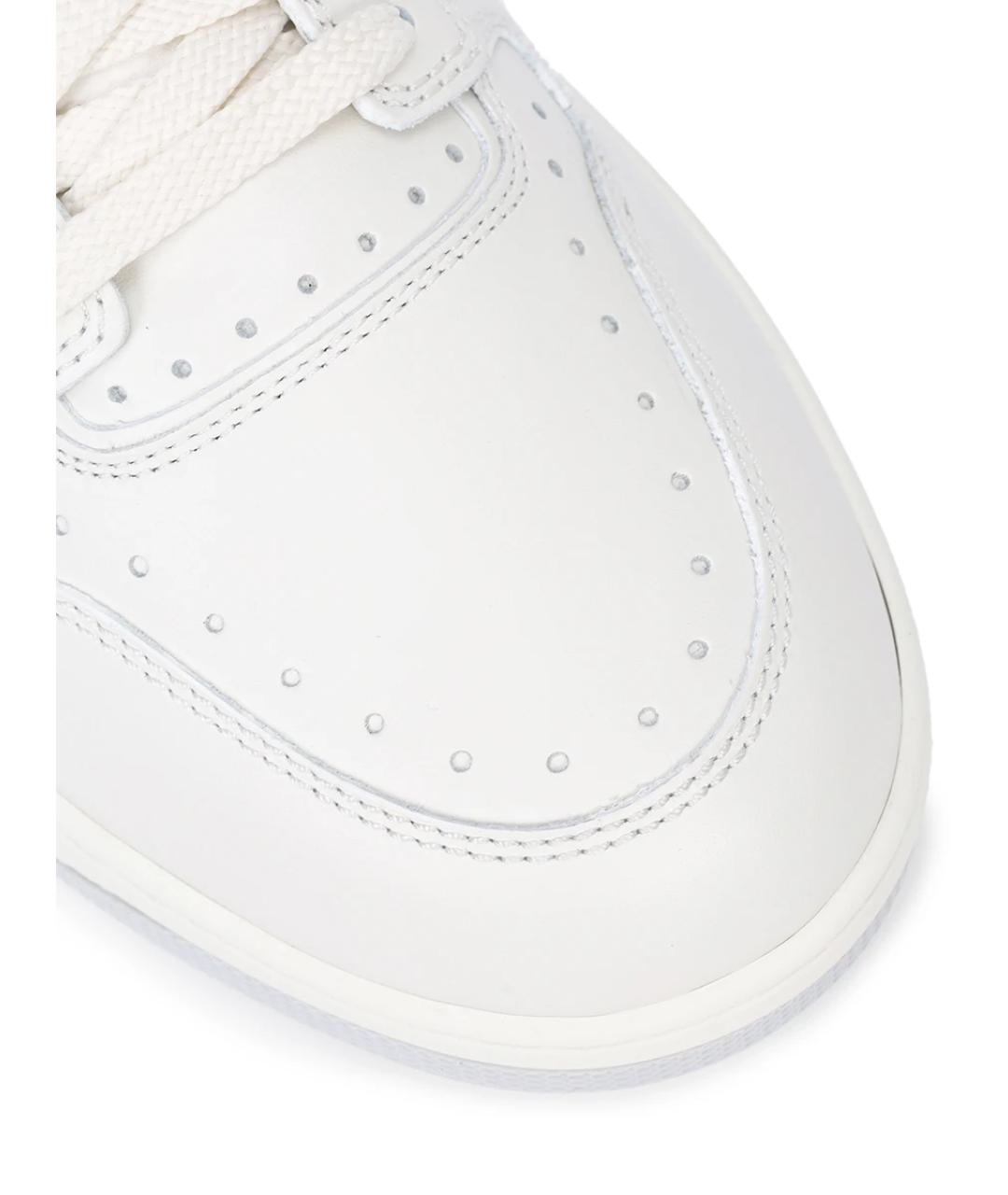 SANTONI Белые кожаные высокие кроссовки / кеды, фото 5