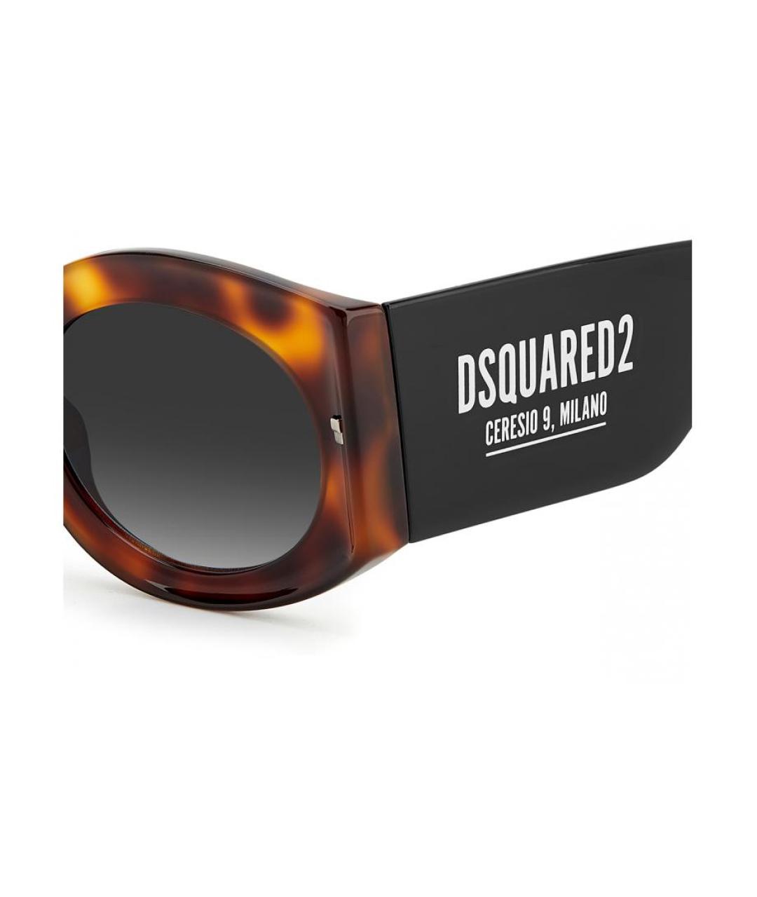 DSQUARED2 Коричневые пластиковые солнцезащитные очки, фото 3