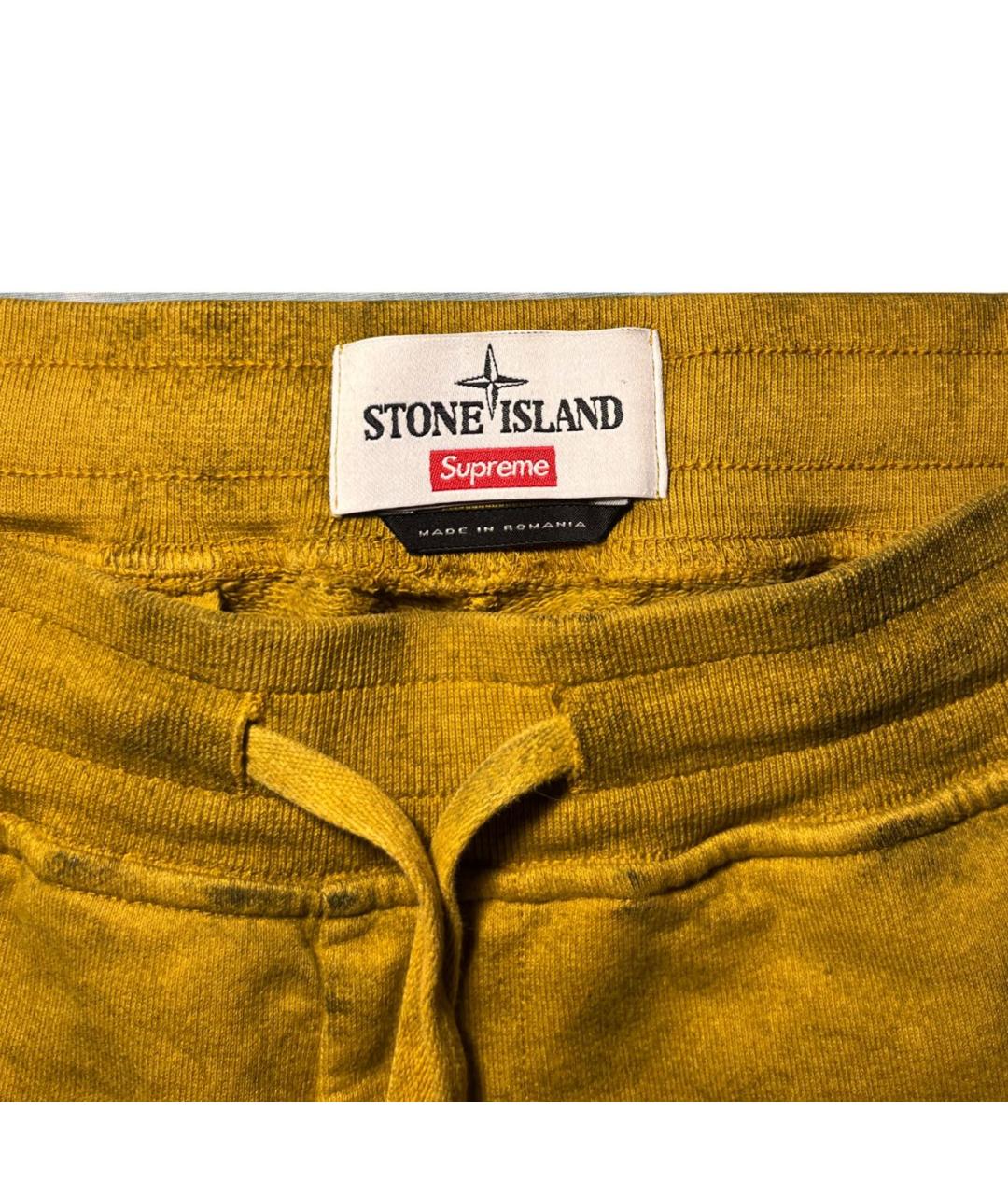 STONE ISLAND Горчичные хлопковые шорты, фото 3