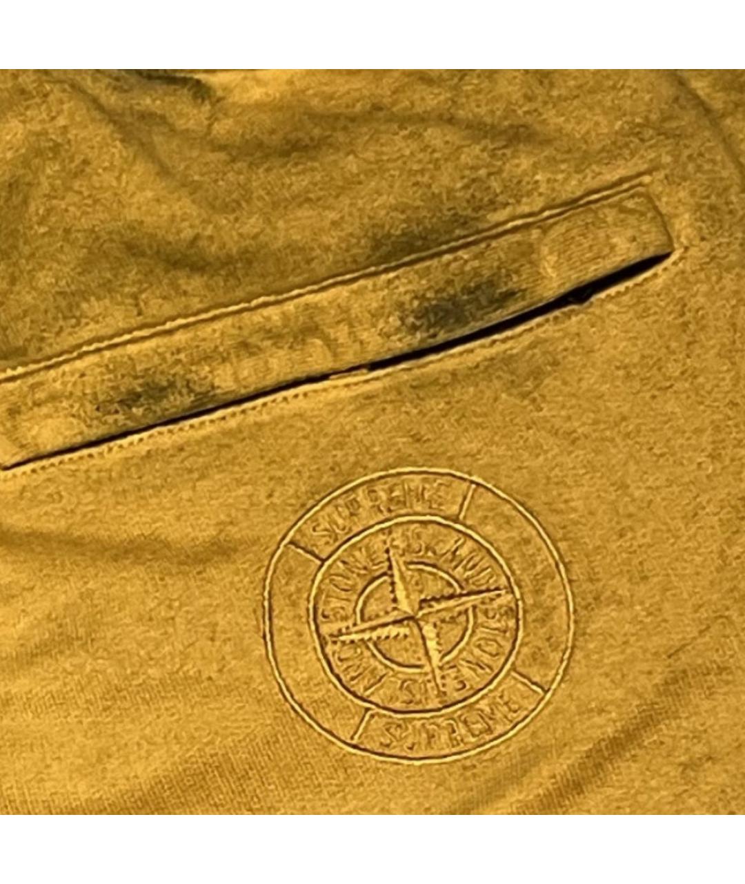 STONE ISLAND Горчичные хлопковые шорты, фото 4