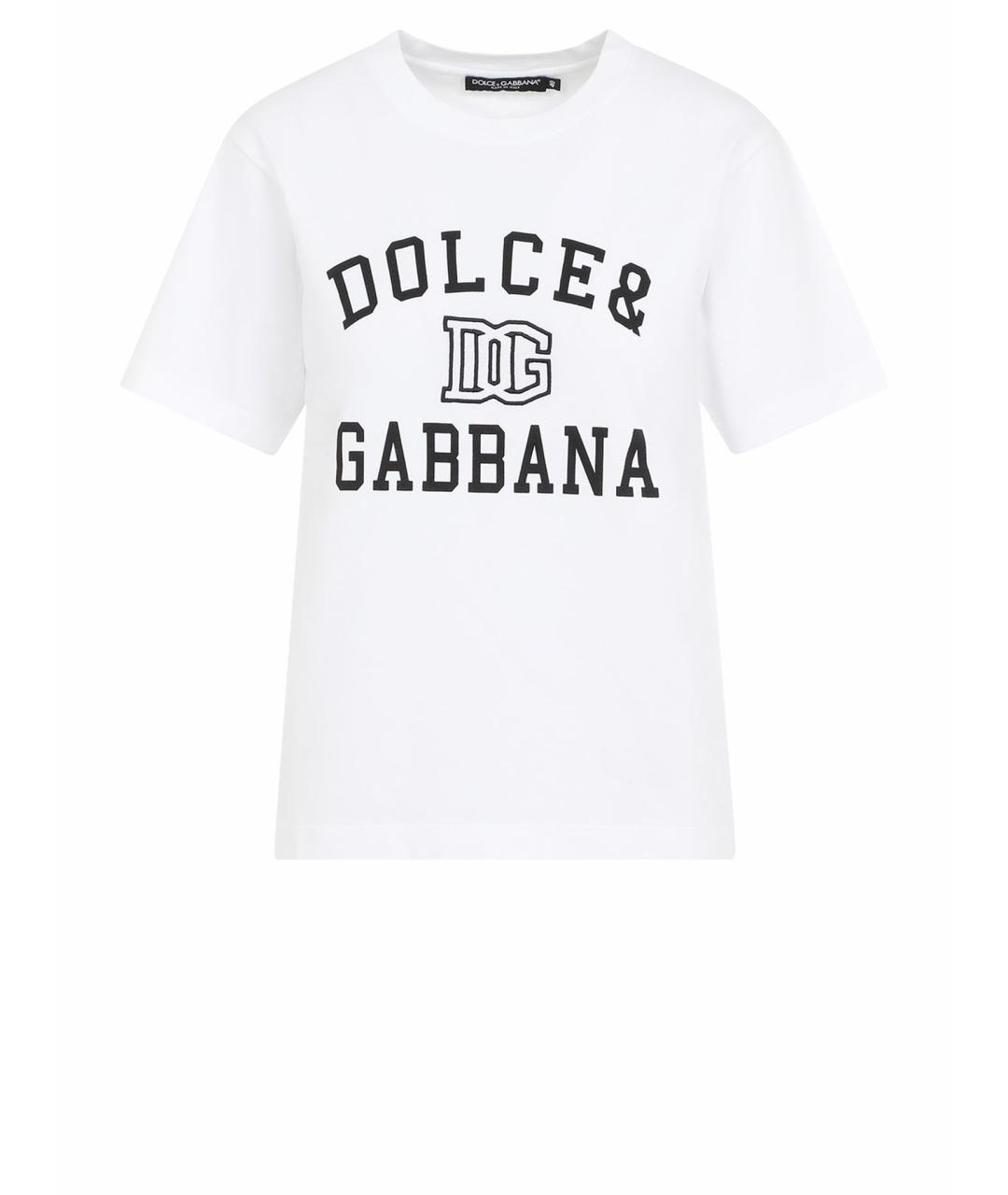 DOLCE&GABBANA Белая хлопковая футболка, фото 1