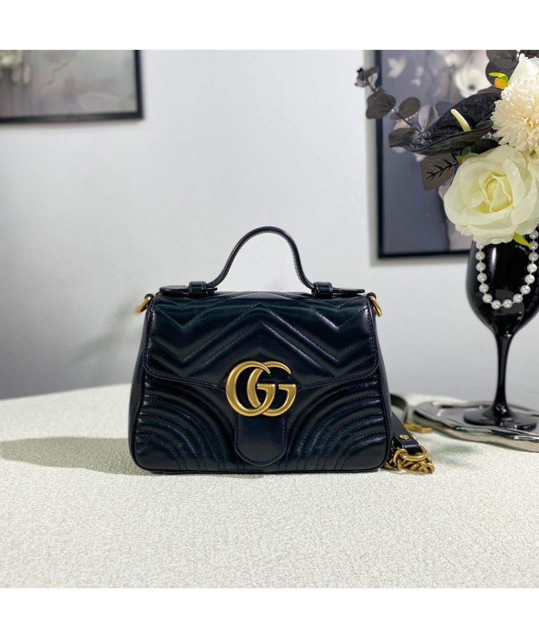 GUCCI Черная кожаная сумка через плечо, фото 2
